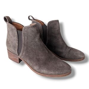 Lucky Brand Pogan Suede Leather Ankle Boots 10 Brown